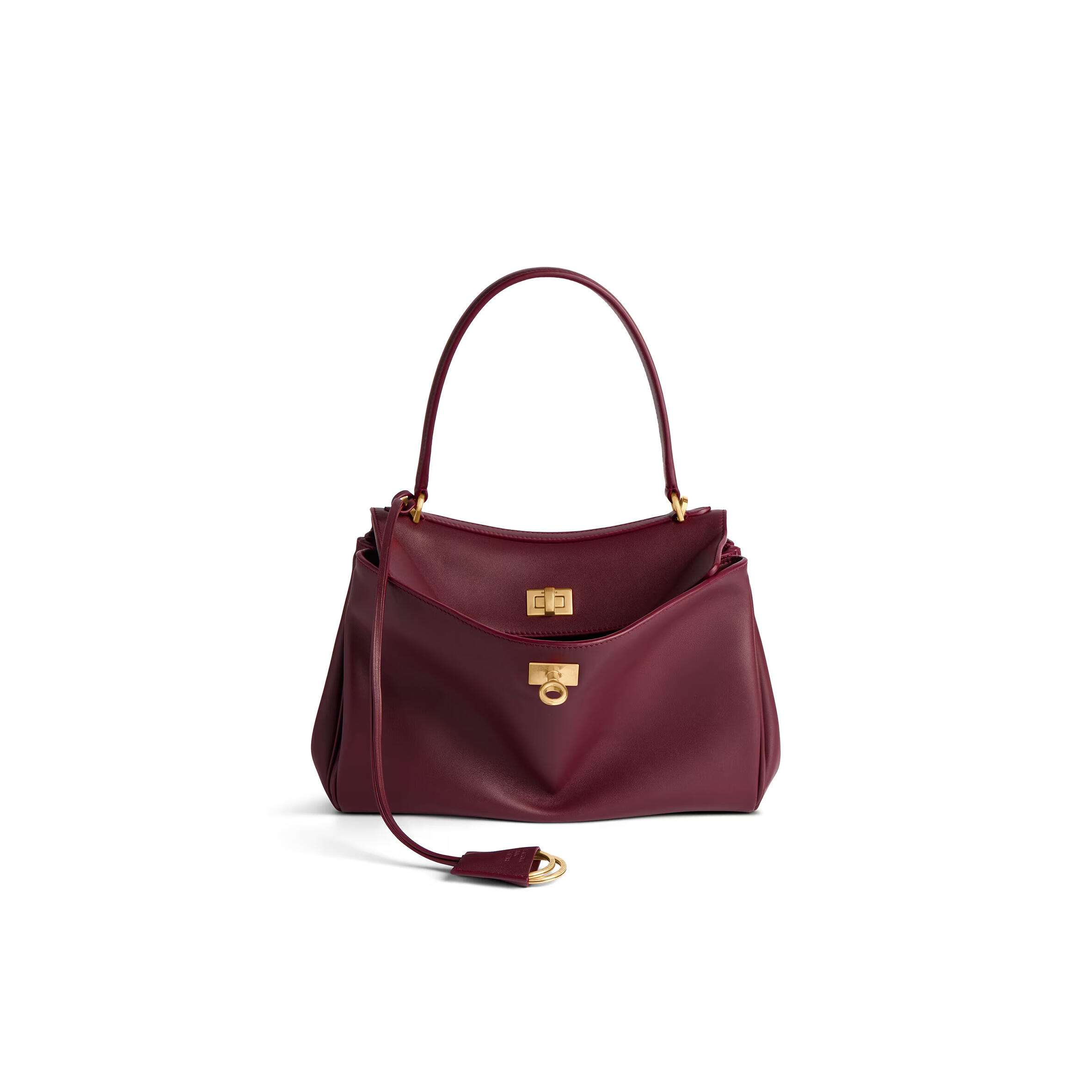 Ba1en*iaga women''s rodeo handbag small in dark burgundy 7897792aa4v6034 (28.9*20*9.9cm)